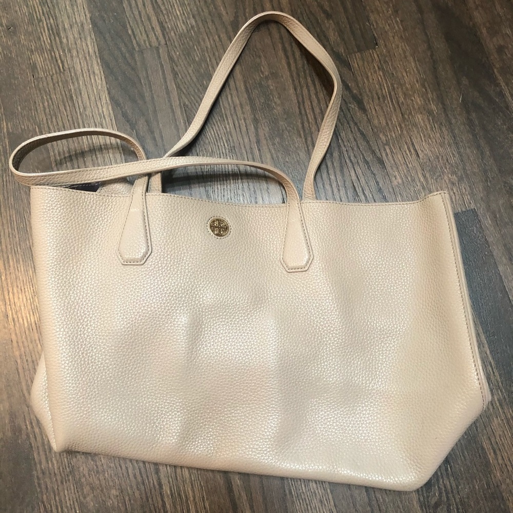 Light Grey Tory Burch Leather Shoulder bag